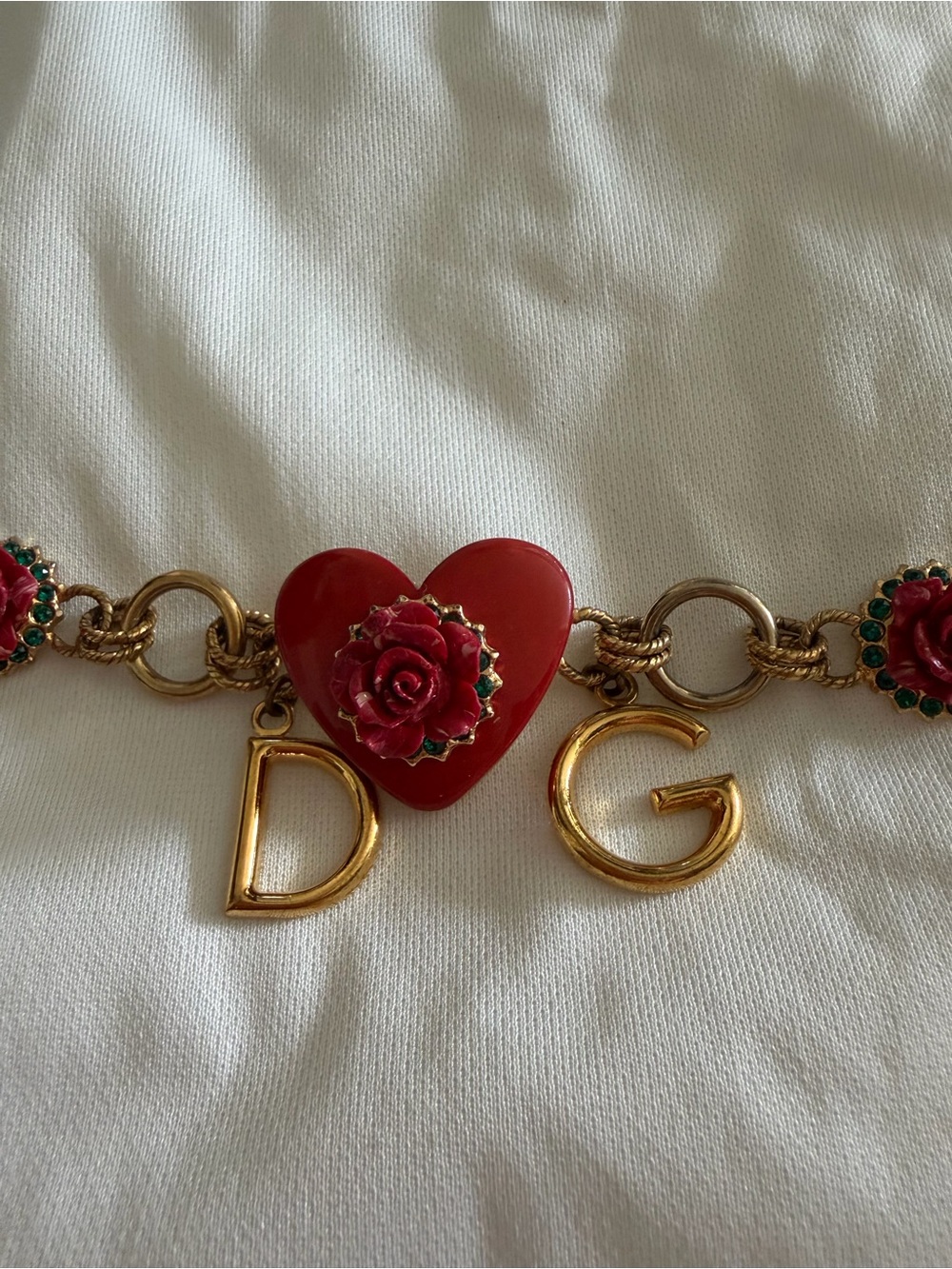 Dolce & Gabbana Rose and Heart Logo Charm Bracelet - Picture 2 of 6